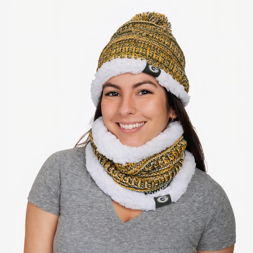 Green Bay Packers Knit Beanie and Scarf Set